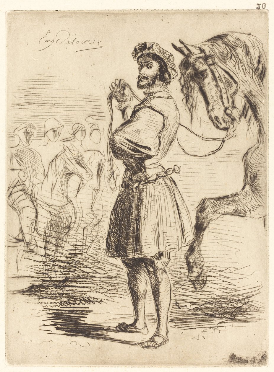A Lord from the Period of Francis I Un Seigneur de temps de François Ier, 1833. af Eugène Delacroix
