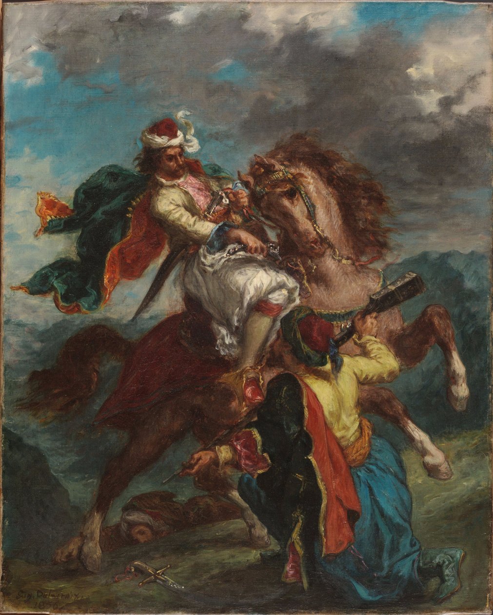 En tyrker overgiver sig til en græsk rytter af Eugène Delacroix