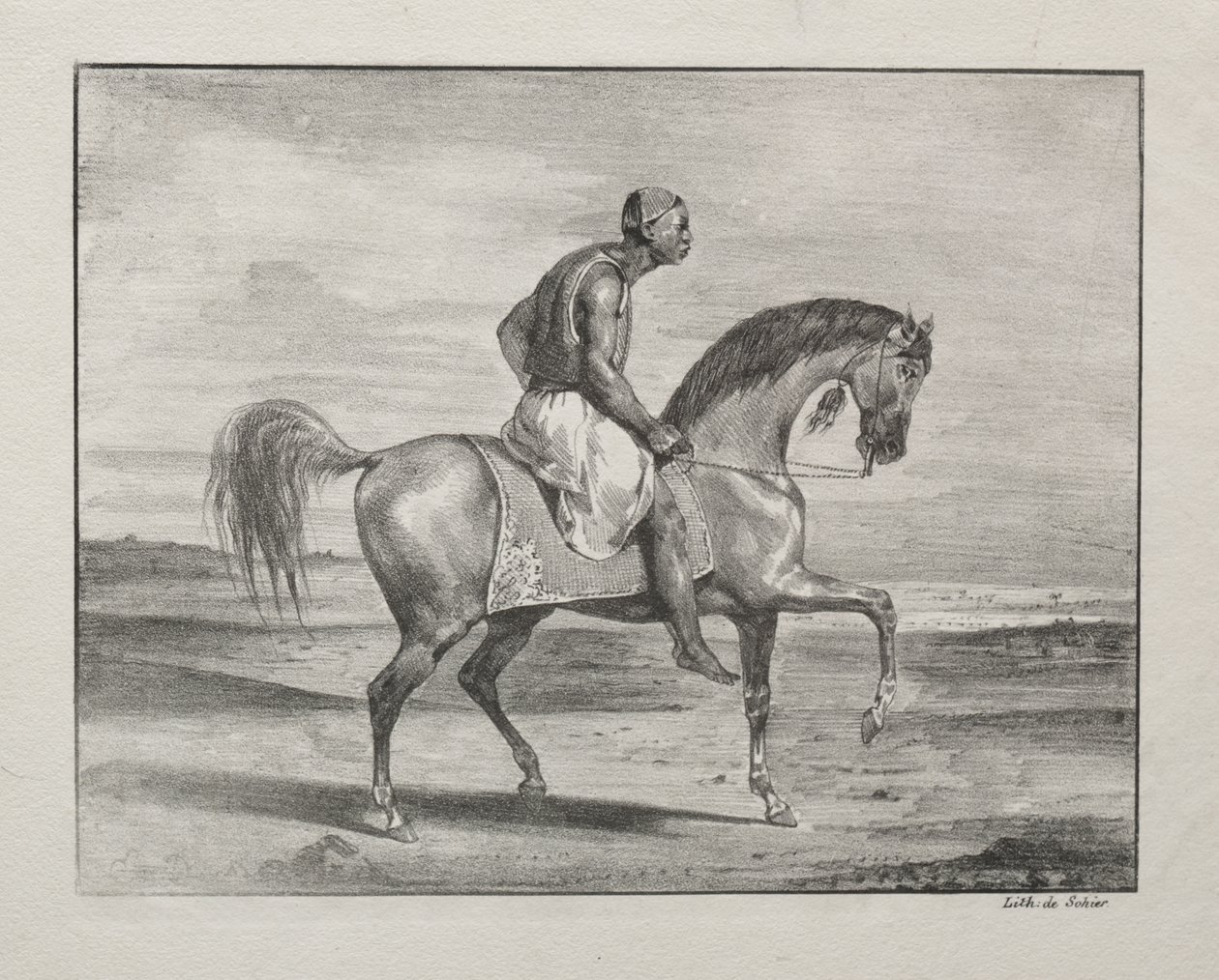 afrikansk til hest af Eugène Delacroix