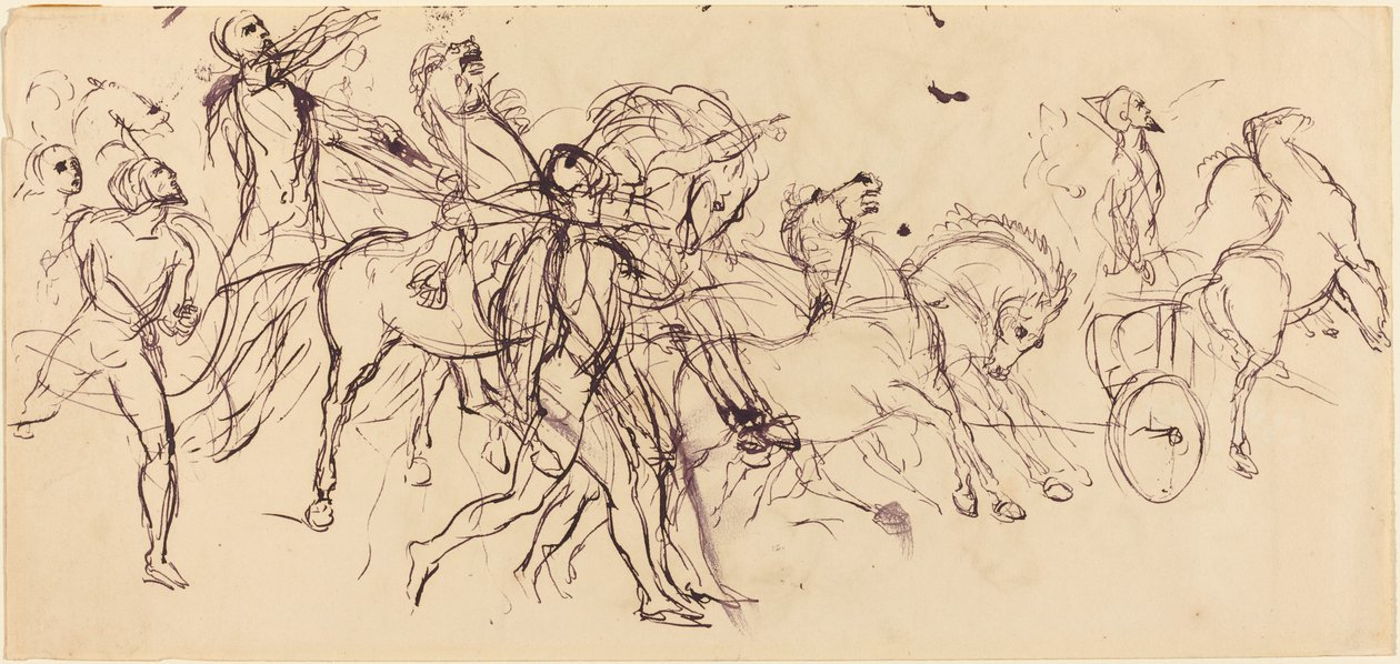 Vognførere (recto og verso) af Eugène Delacroix