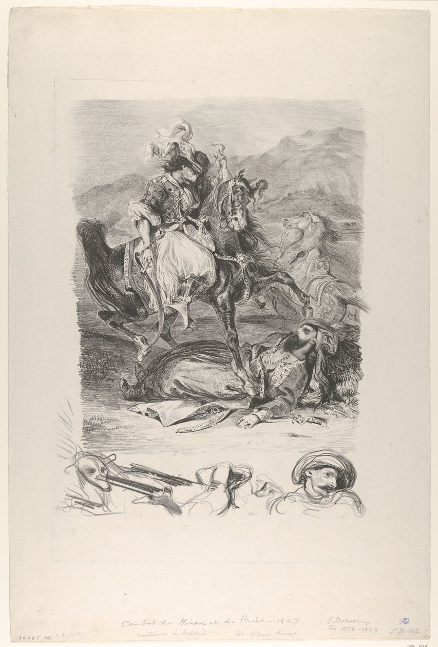 Kampen mellem Giaour og Pasha, 1827., 1827. af Eugène Delacroix