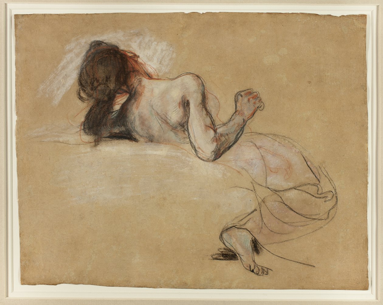 Hukende kvinde af Eugène Delacroix