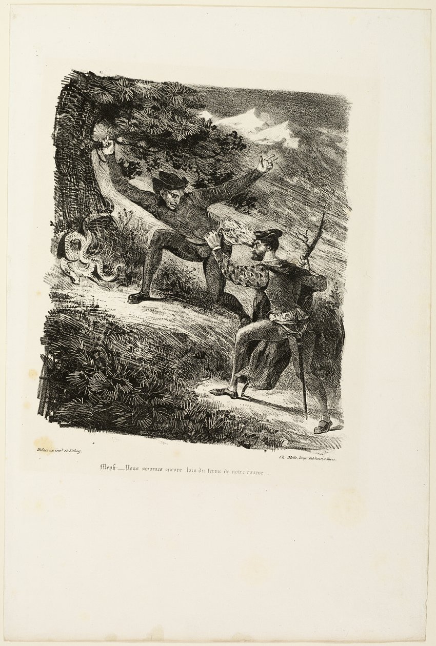 Faust og Mephistopheles i Harzen, fra Faust af Eugène Delacroix