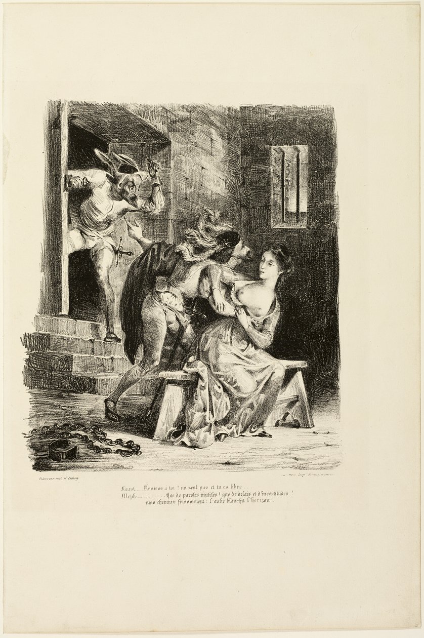 Faust i Marguerites fængselscelle, fra Faust af Eugène Delacroix