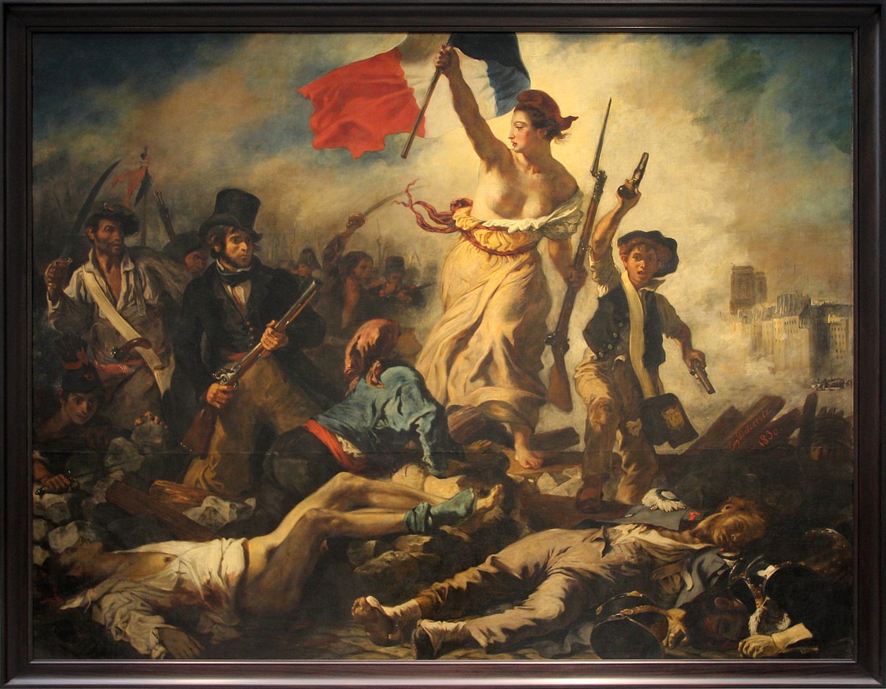 Fransk: Le 28 juillet 1830. La Liberté guidant le peuple Frihed, der leder folket af Eugène Delacroix