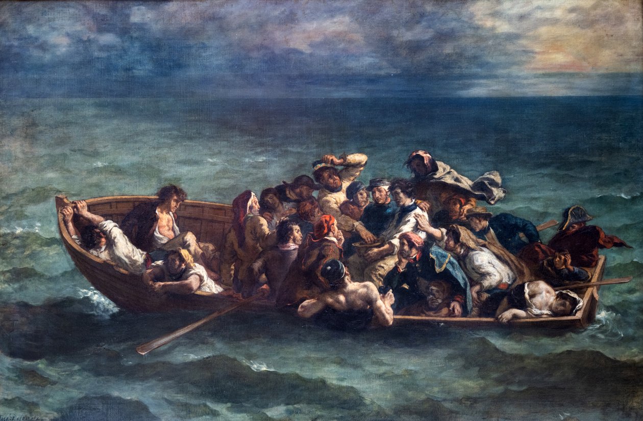 Fransk:  Le naufrage de Don Juan Don Juans skibbrud af Eugène Delacroix