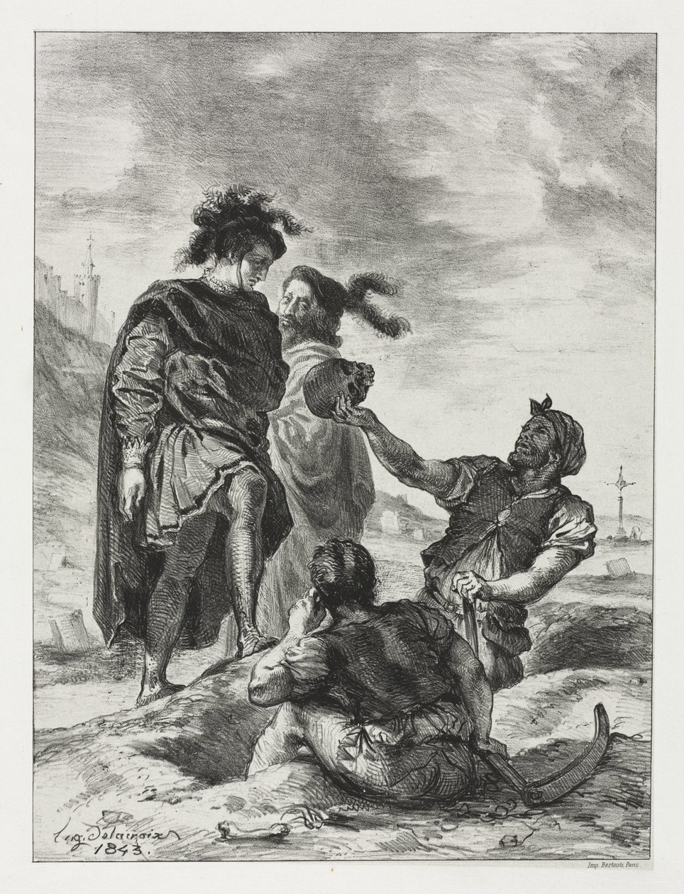 Hamlet: Hamlet og Horatio med gravgraverne af Eugène Delacroix