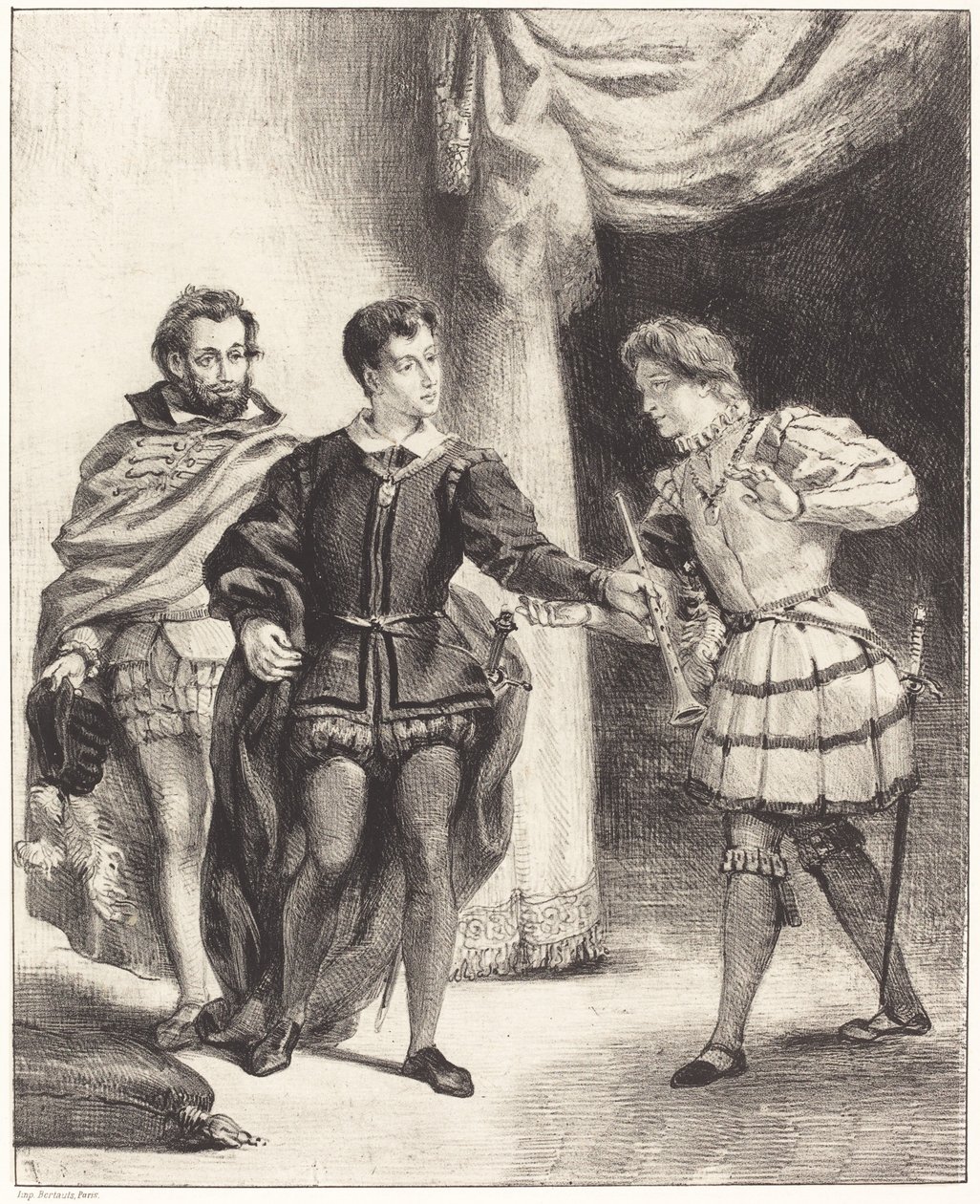 Hamlet og Guildenstern (Act III, Scene II) af Eugène Delacroix