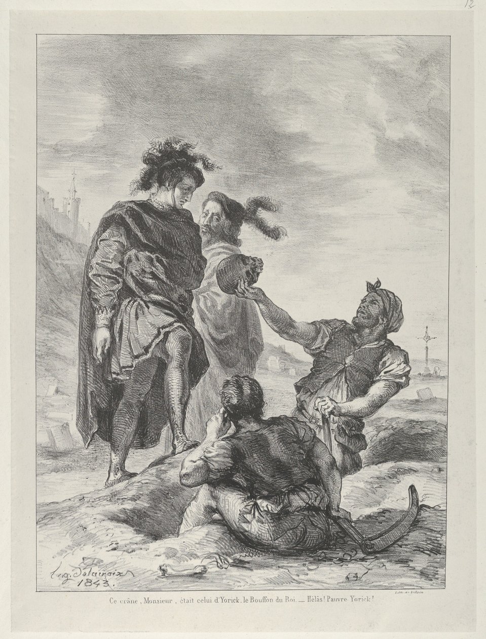 Hamlet og Horatio før Gravegraverne, 1843., 1843. af Eugène Delacroix