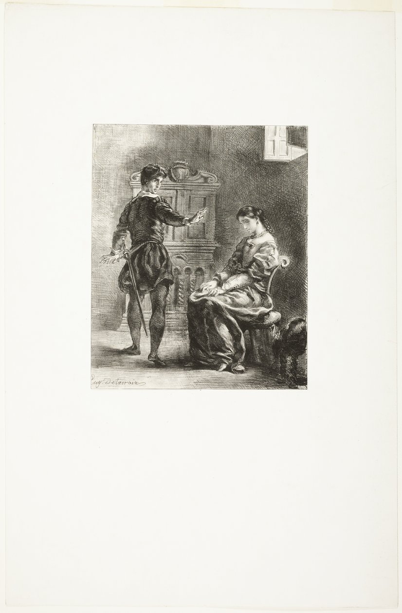Hamlet og Ophelia af Eugène Delacroix