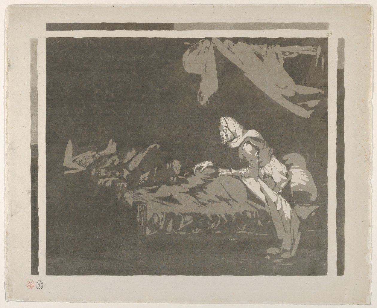 Interiør af et militærhospital, 1828 eller tidligere., 1828 eller tidligere. af Eugène Delacroix