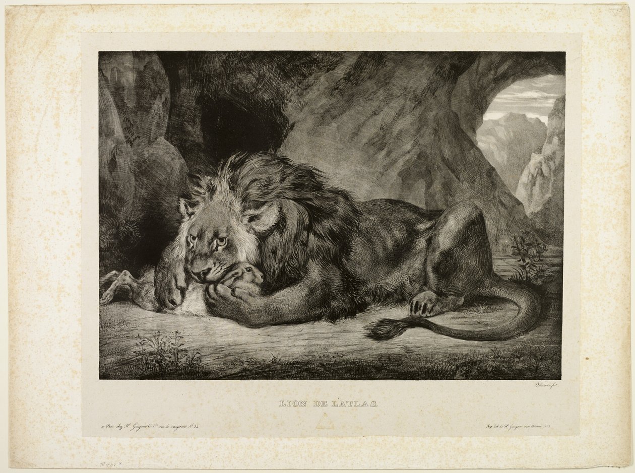 Løve af Atlasbjergene af Eugène Delacroix
