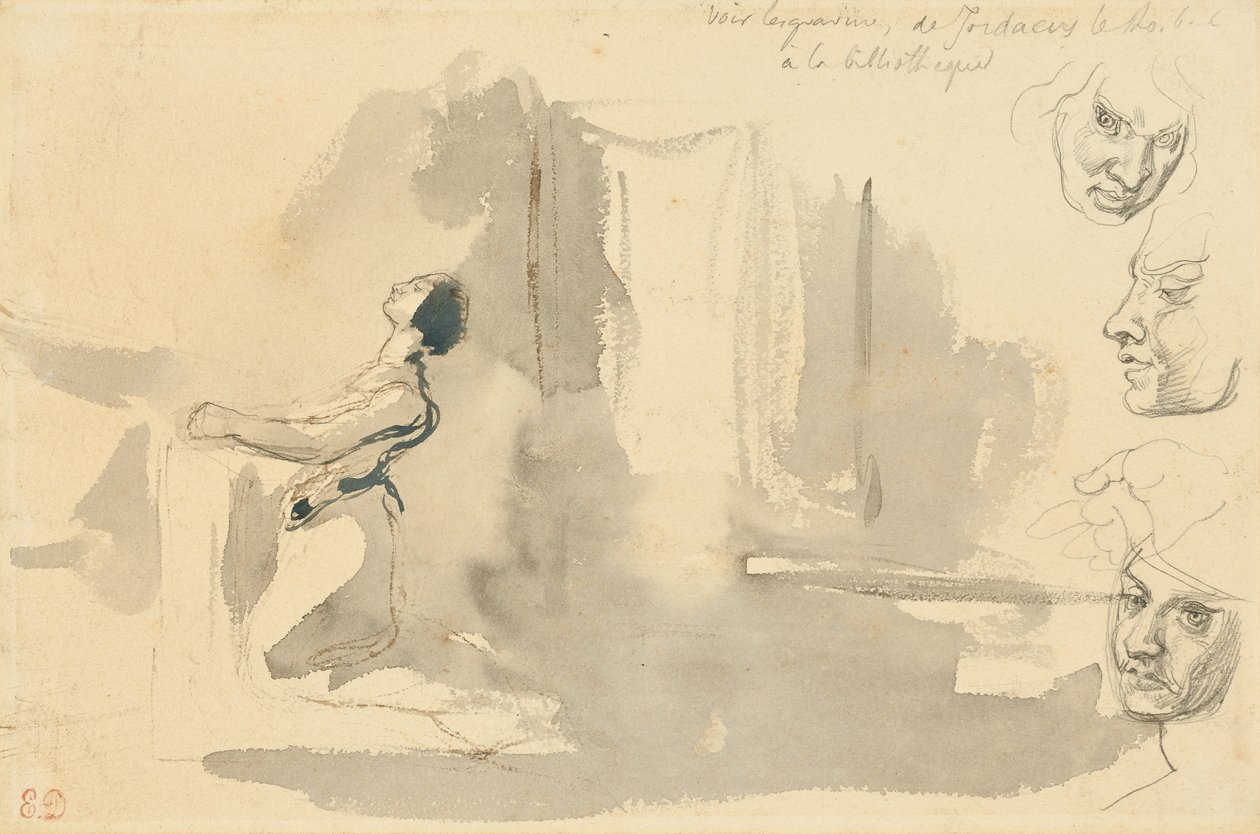 Marguerite i kirken med studier af Mephistopheles