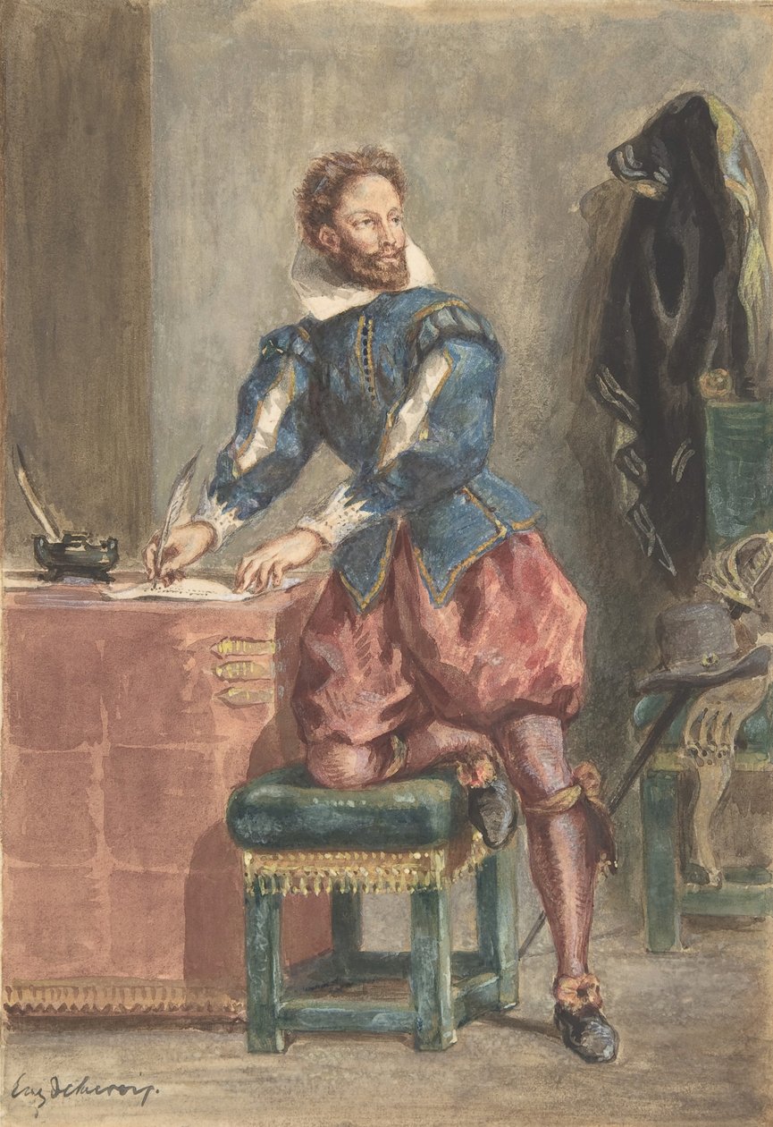 Mathurin Regnier, ca. 1846. af Eugène Delacroix