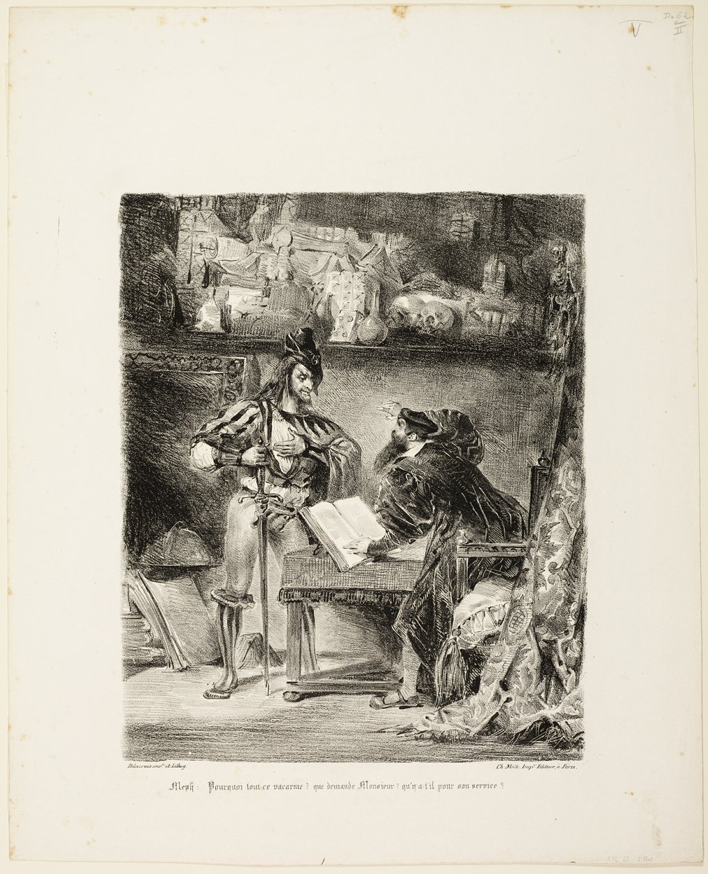 Mephistopheles viser sig for Faust af Eugène Delacroix