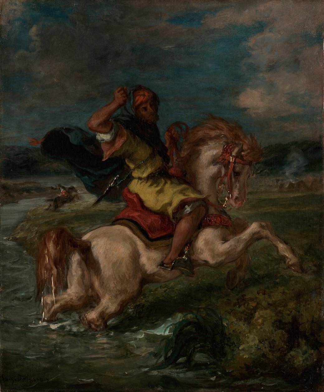 Marokkansk rytter krydser et fort af Eugène Delacroix