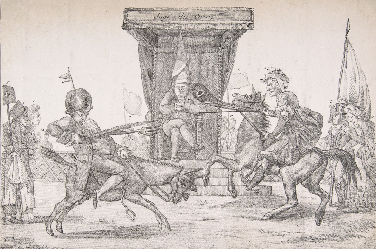 Polemisk duel mellem Lady Quotidienne og Sir Journal de Paris, 1821., 1821. af Eugène Delacroix