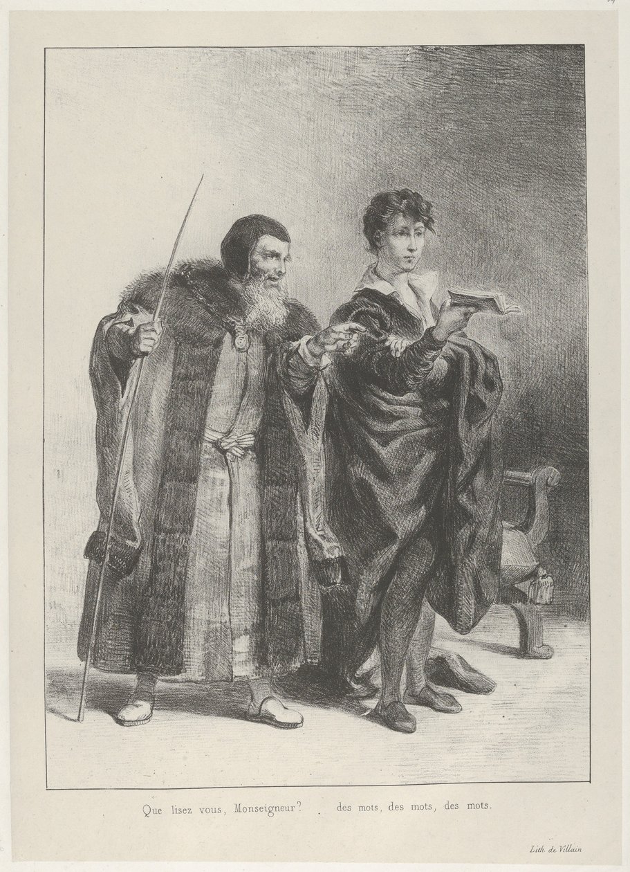 Polonius og Hamlet, 1834-43., 1834-43. af Eugène Delacroix