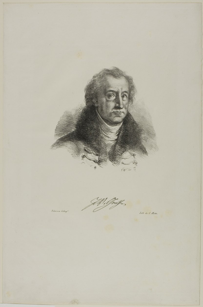 Portræt af Goethe, fra Faust af Eugène Delacroix