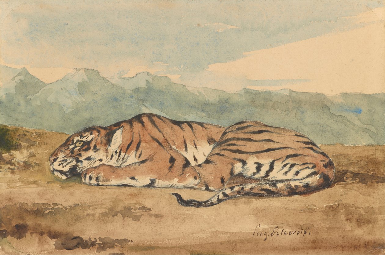 Royal Tiger af Eugène Delacroix