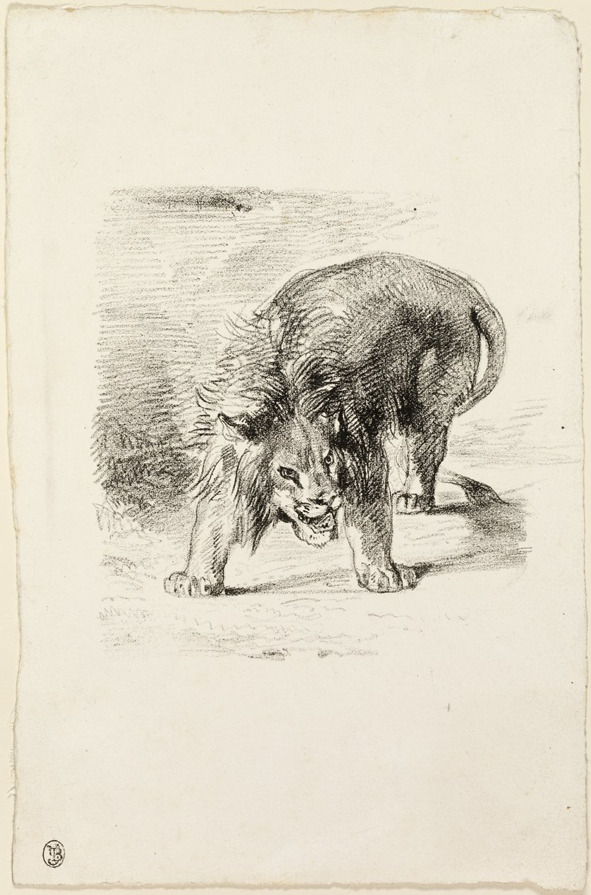 Stående Løve af Eugène Delacroix
