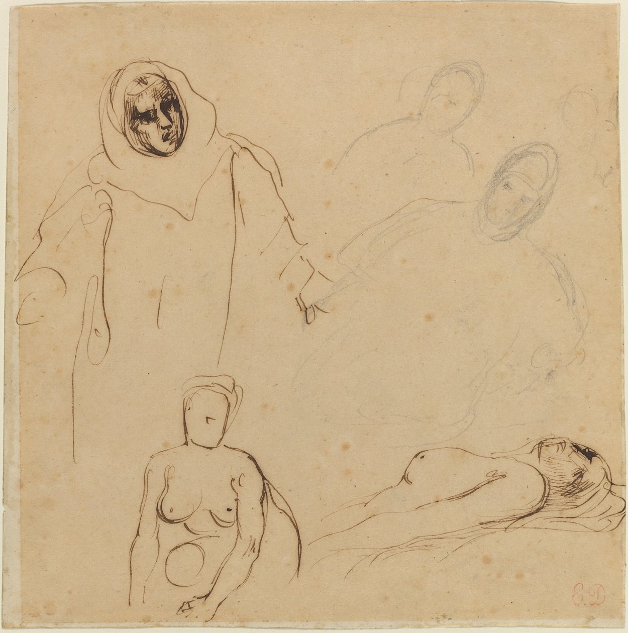 Studier for Christopher Columbus. af Eugène Delacroix