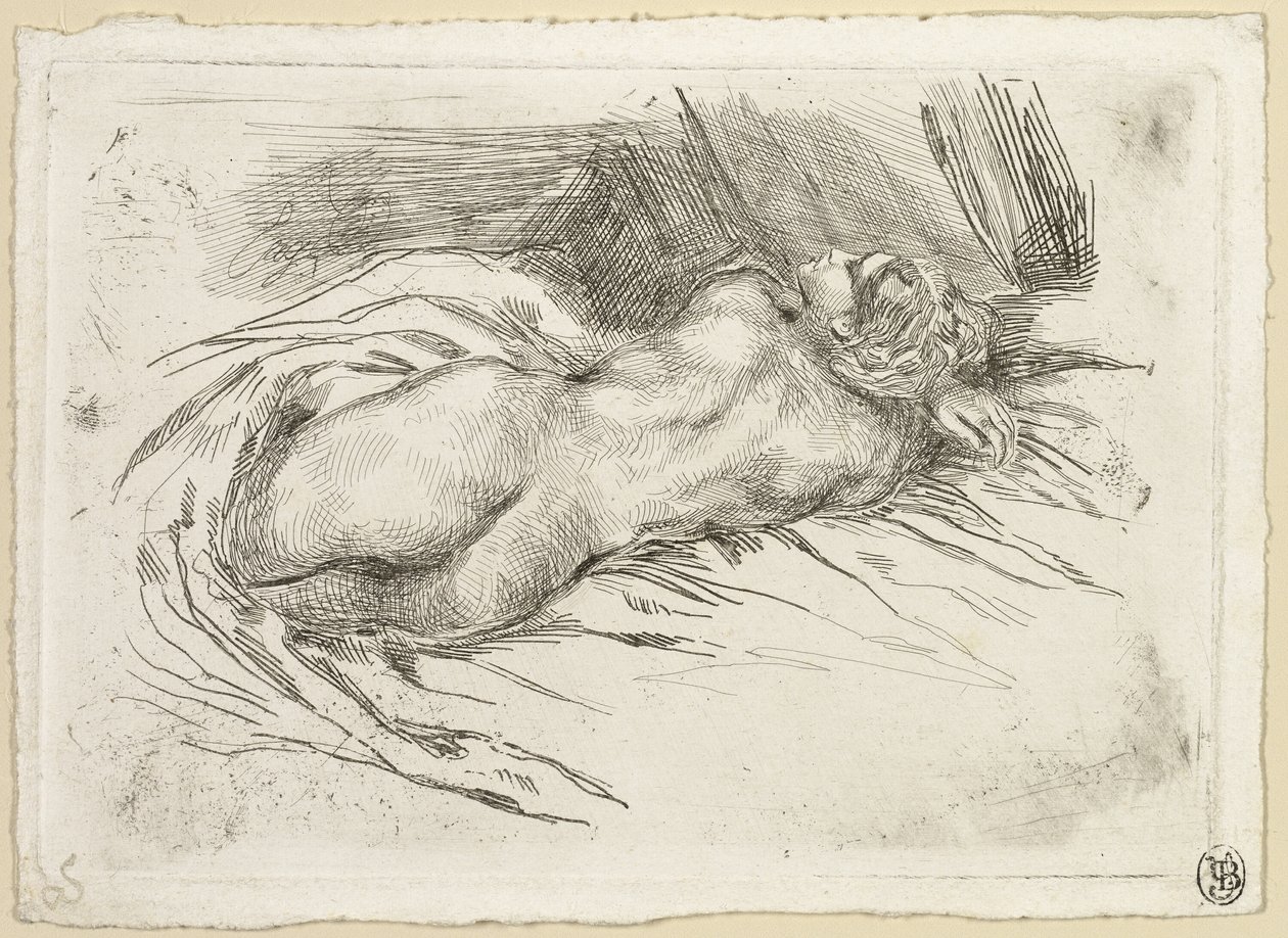 Studie af en kvinde set bagfra af Eugène Delacroix