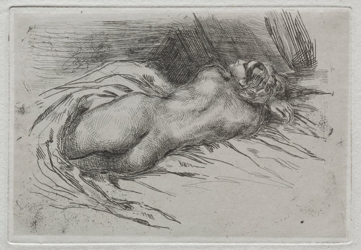 Studie af en kvinde set bagfra af Eugène Delacroix