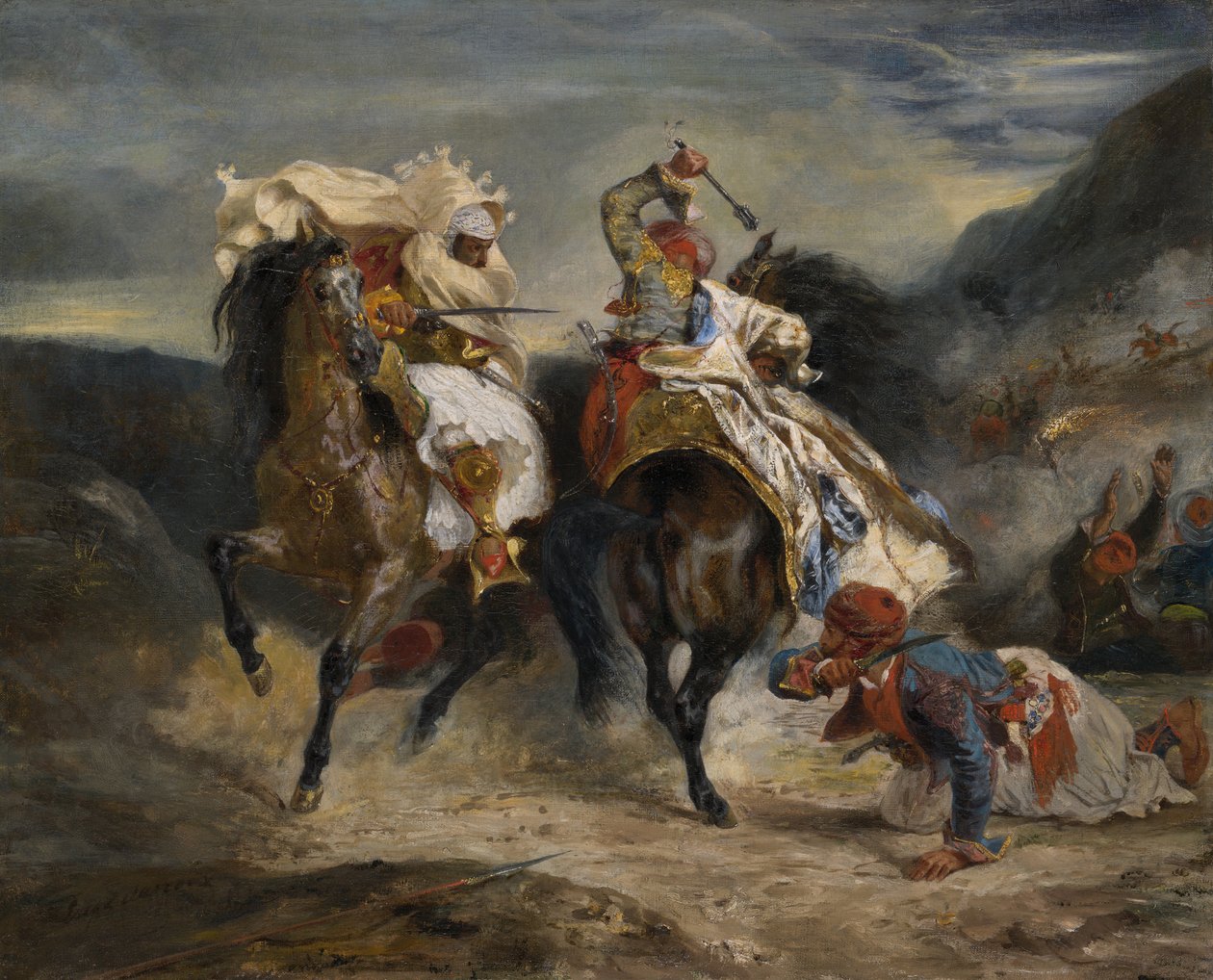 Kampen mellem Giaour og Hassan, 1826. af Eugène Delacroix