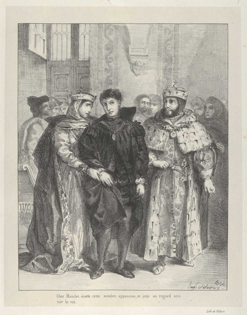 Dronningen forsøger at trøste Hamlet, 1834., 1834. af Eugène Delacroix