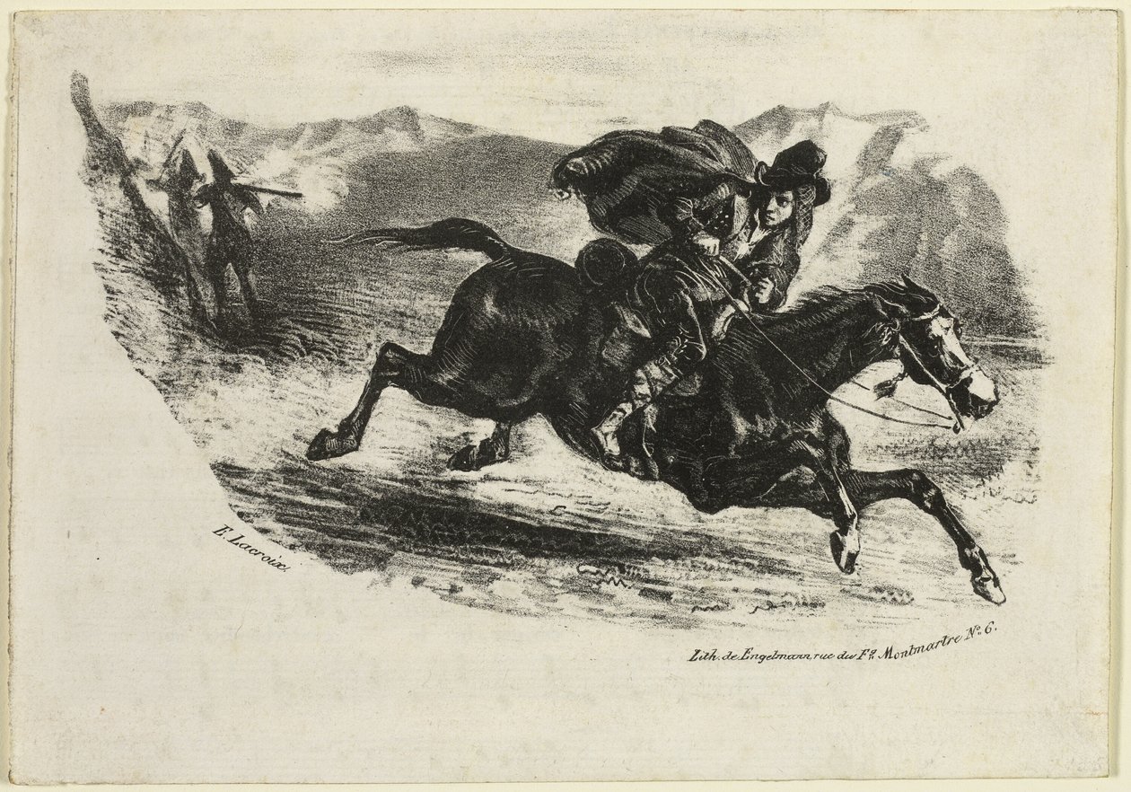 Smuglerens flugt af Eugène Delacroix