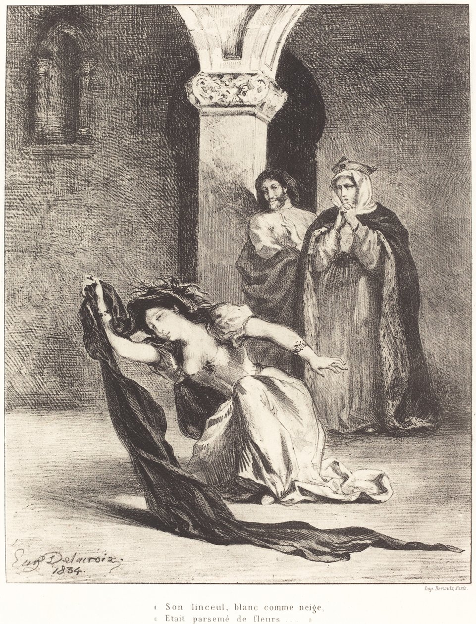 The Song of Ophelia (Akt IV, Scene V) af Eugène Delacroix