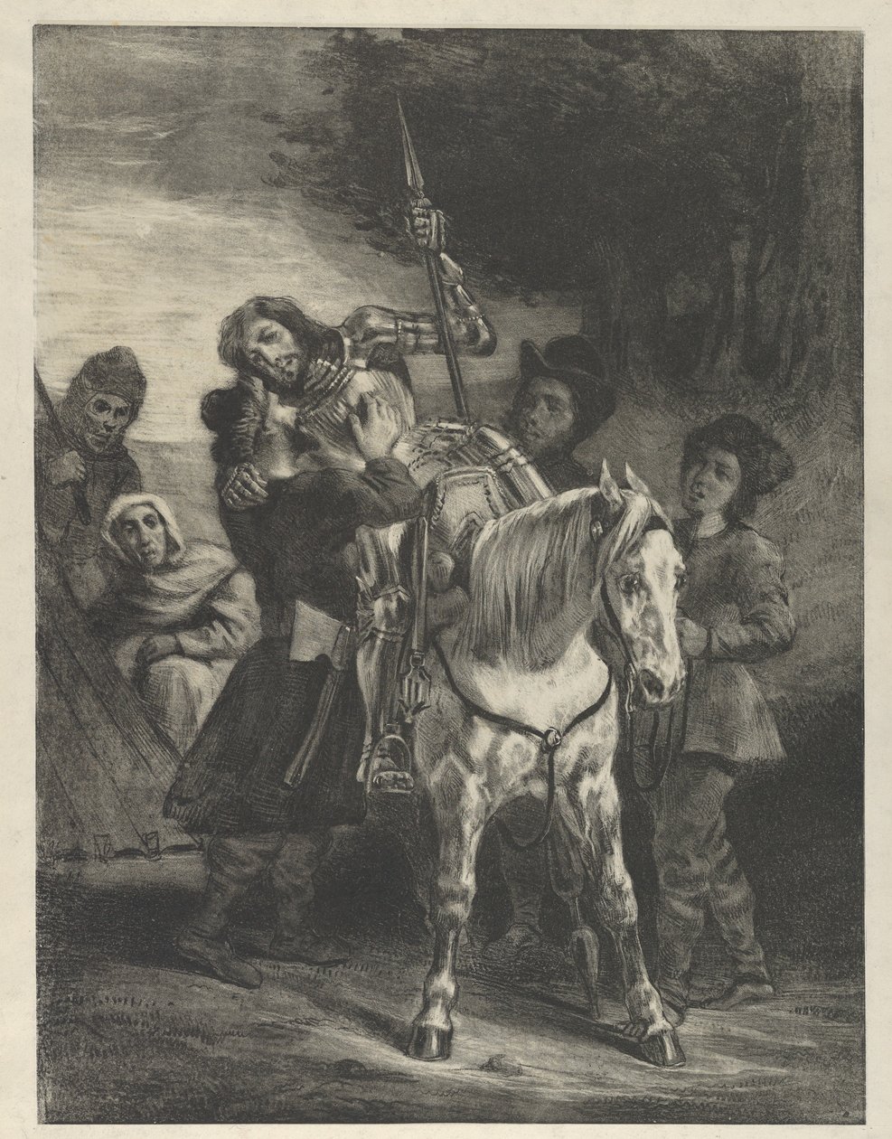 Den sårede Goetz optaget af sigøjnerne, 1836-43., 1836-43. af Eugène Delacroix