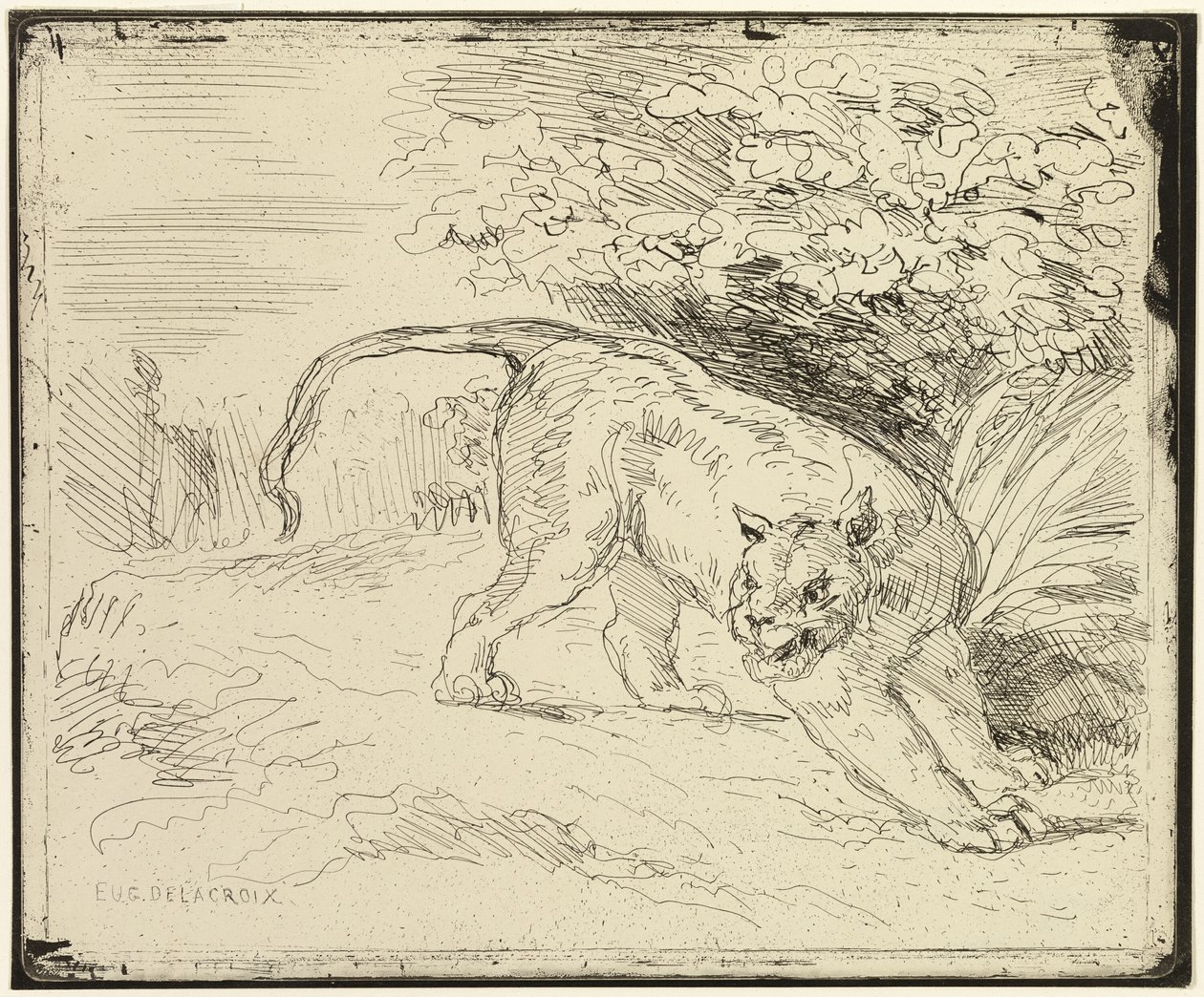 Tiger klar til forår af Eugène Delacroix