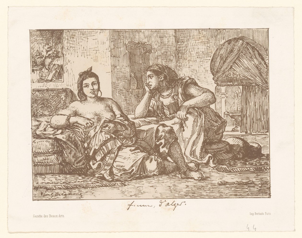To siddende algeriske kvinder Femmes d
