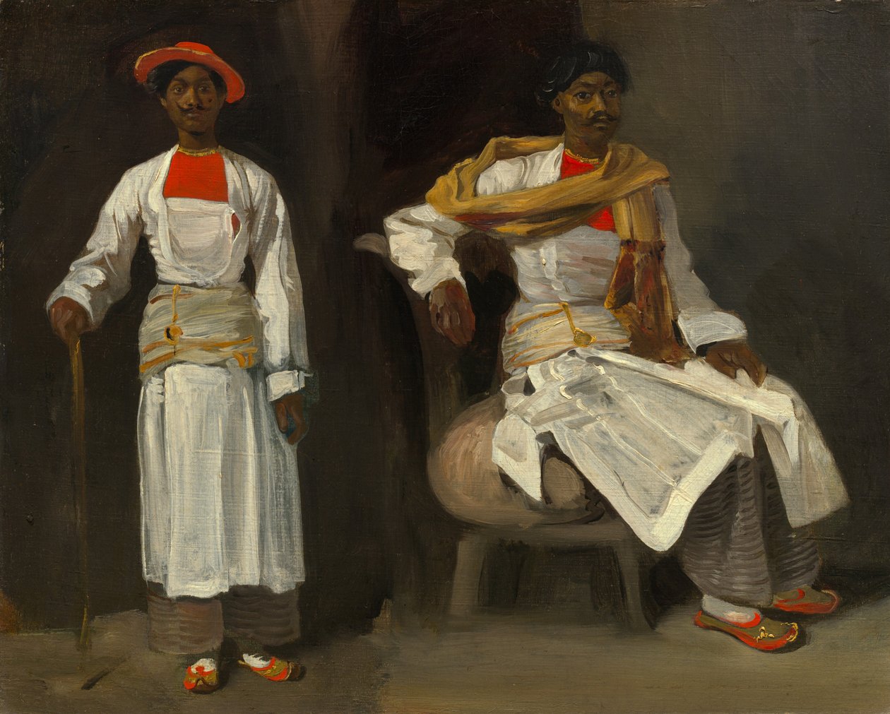 To studier af en indianer fra Calcutta, siddende og stående af Eugène Delacroix