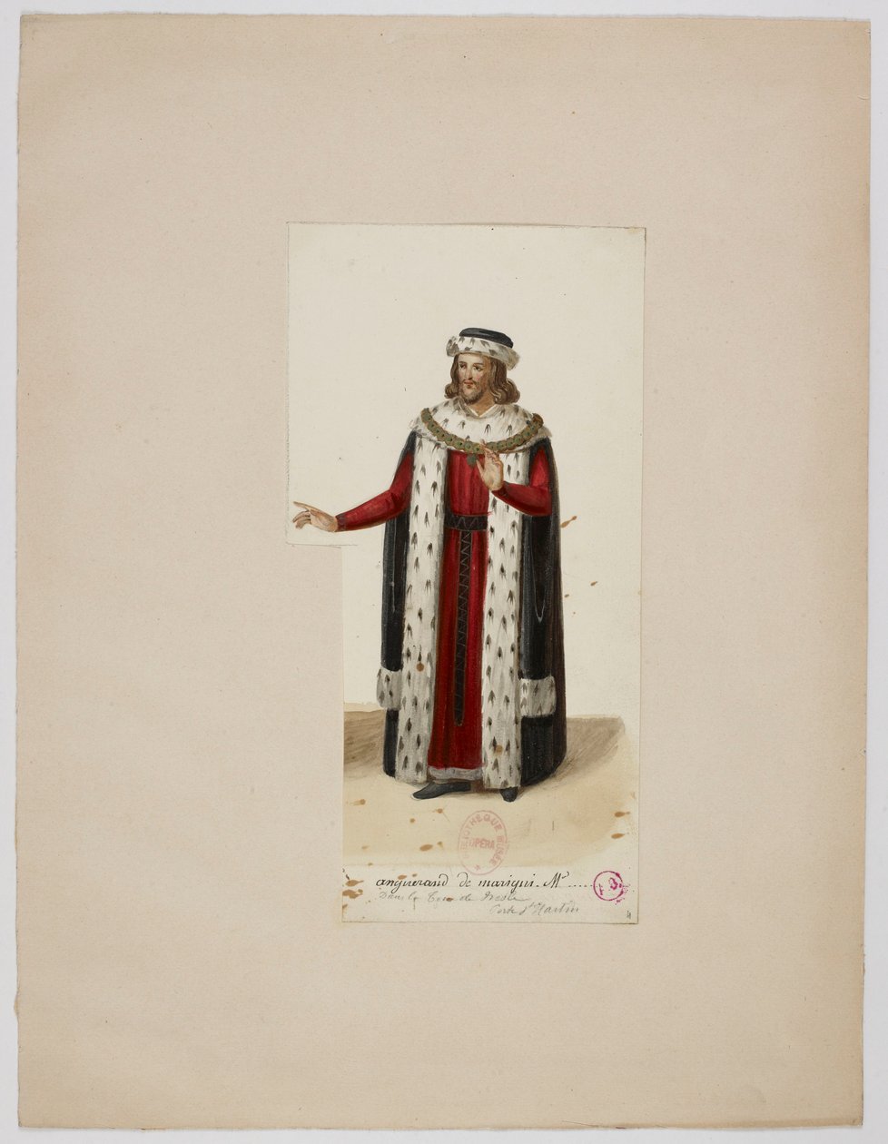 Kostume af Enguerrand de Marigny (La Tour de Nesle, 1832) af Eugène Du Faget