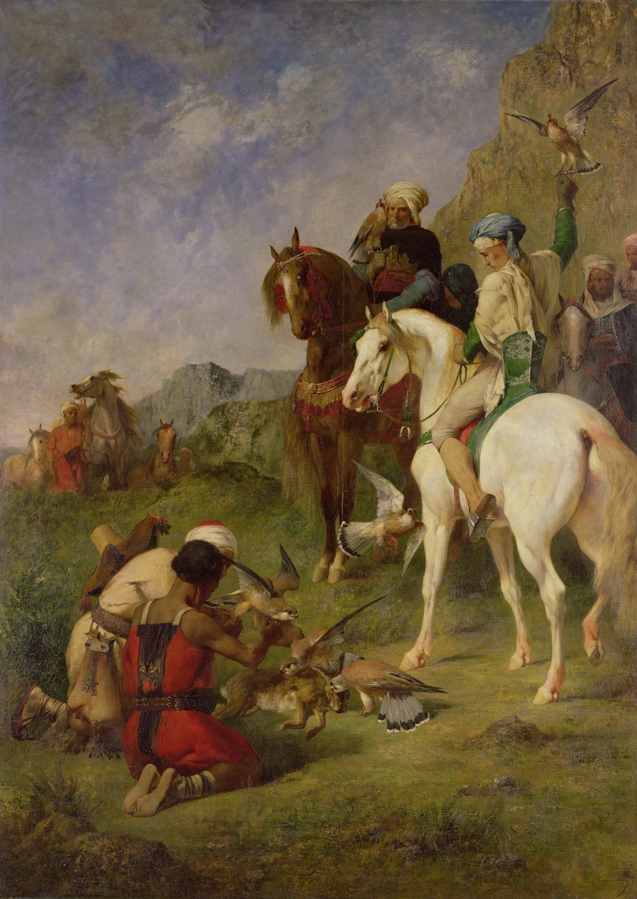 A Falcon Hunt in Algeria: The Quarry, før 1863 af Eugène Fromentin