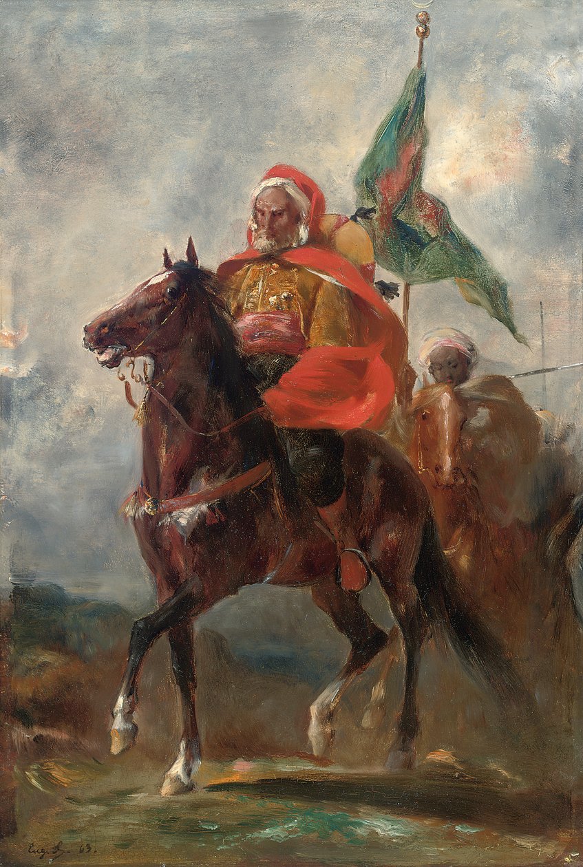 En orientalistisk høvding til hest, 1863 af Eugène Fromentin
