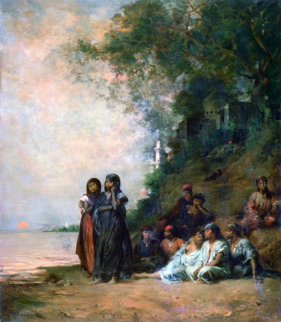 Egyptiske kvinder ved vandkanten, 1800-tallet af Eugène Fromentin