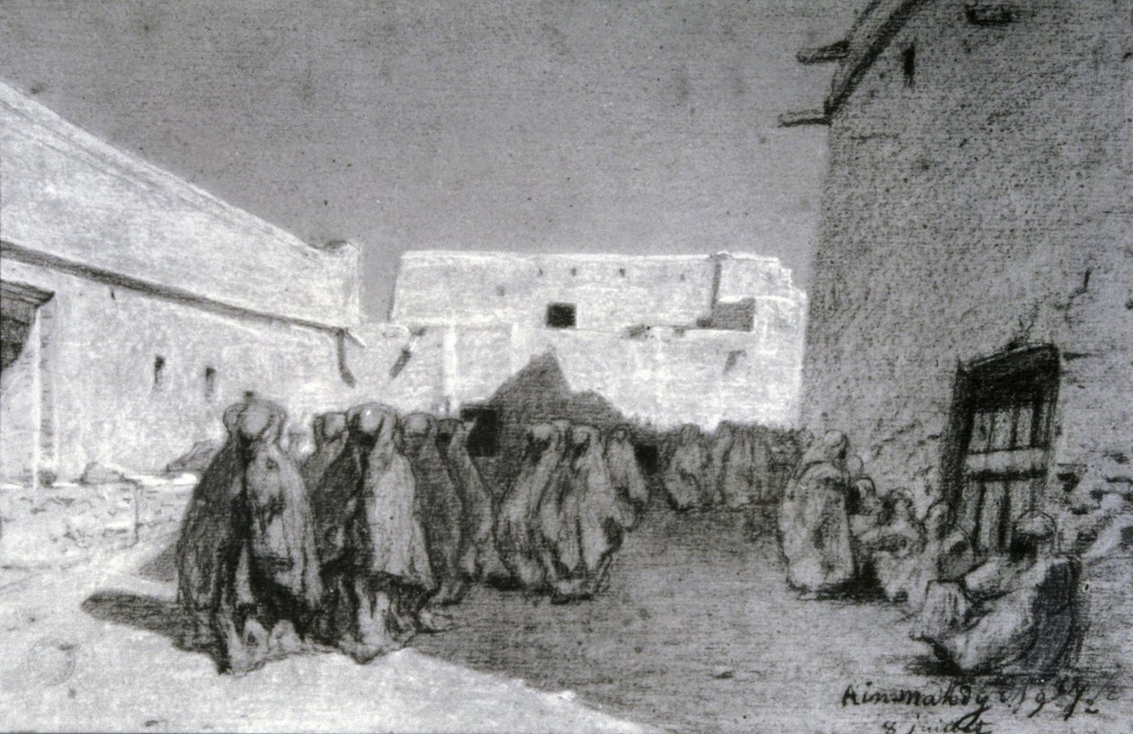 Procession i en landsby i Sahel af Eugène Fromentin