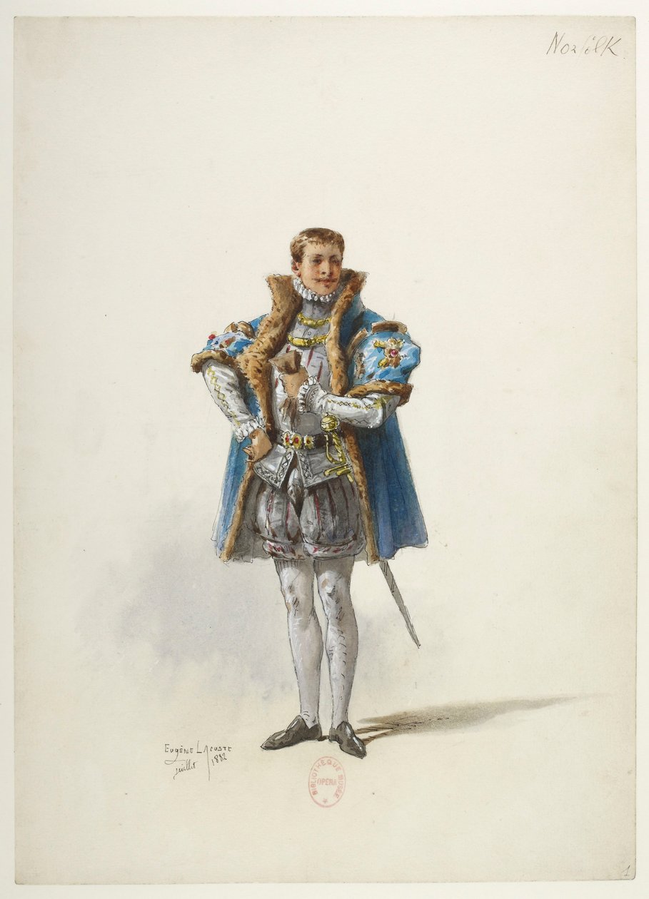 Btv1b84558104 01 - Saint-Saëns - Henrik VIII - Kostumemodeller - Lacoste - 1. Hertugen af Norfolk af Eugene Lacoste