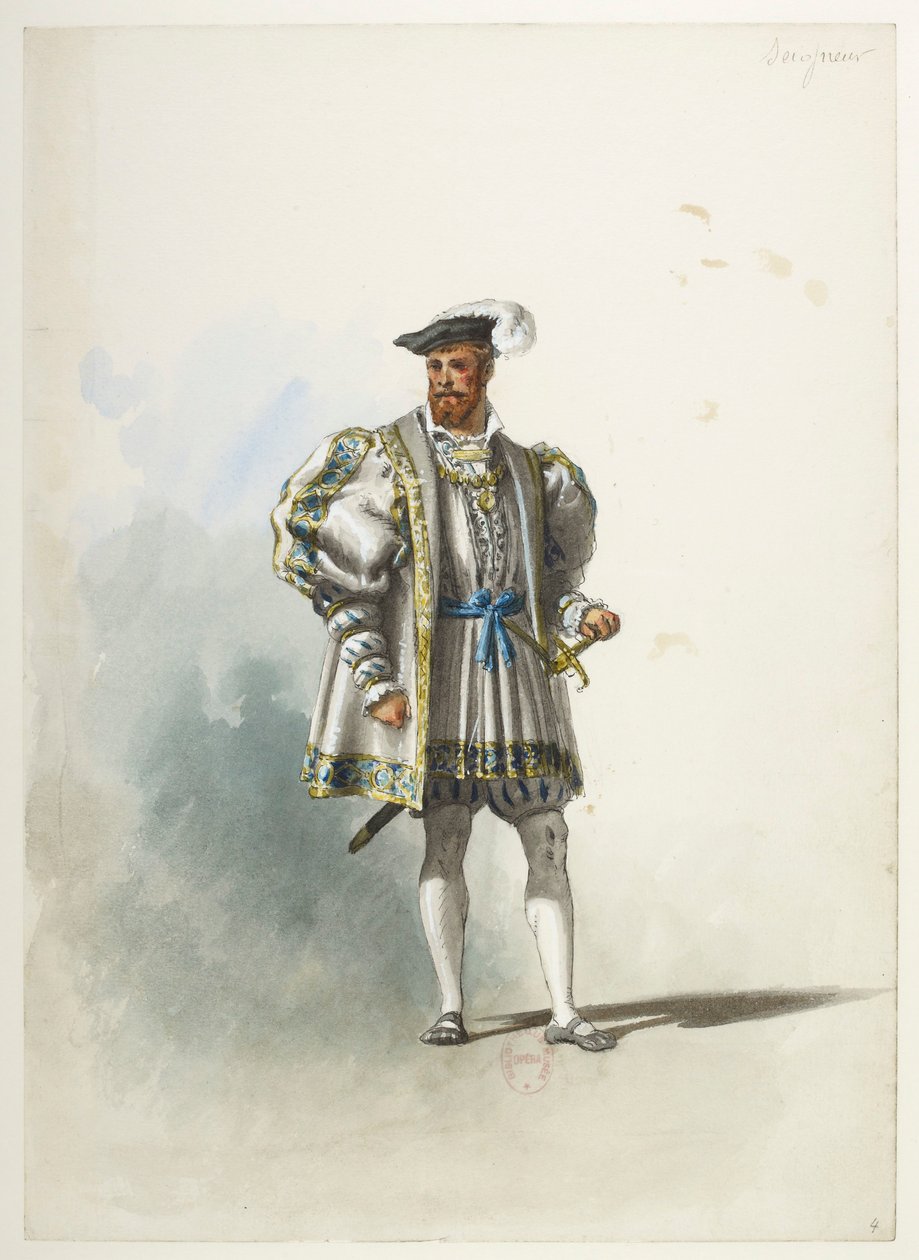 Btv1b84558104 04 - Saint-Saëns - Henry VIII - Maquettes de costumes - Lacoste - 4th Seigneur af Eugene Lacoste