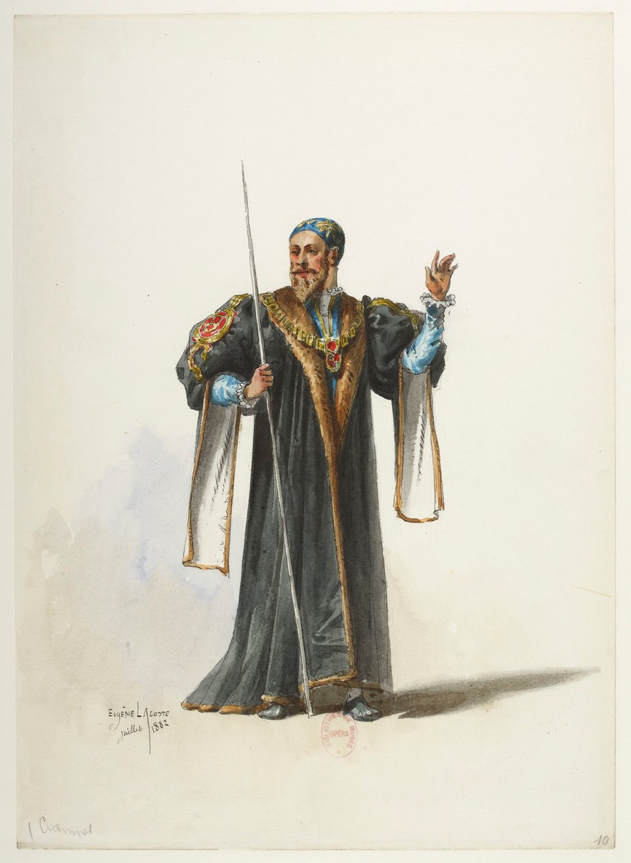 Btv1b84558104 10 - Saint-Saëns - Henry VIII - Maquettes de costumes - Lacoste - 10. Cranmer af Eugene Lacoste