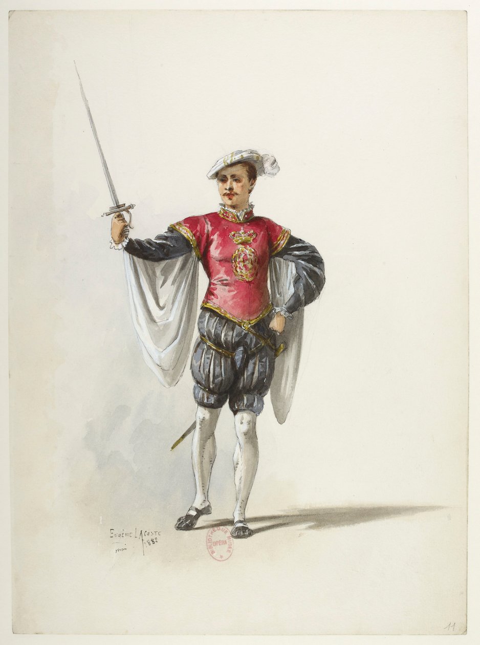 Btv1b84558104 11 - Saint-Saëns - Henry VIII - Maquettes de costumes - Lacoste - 11th Costume af Eugene Lacoste