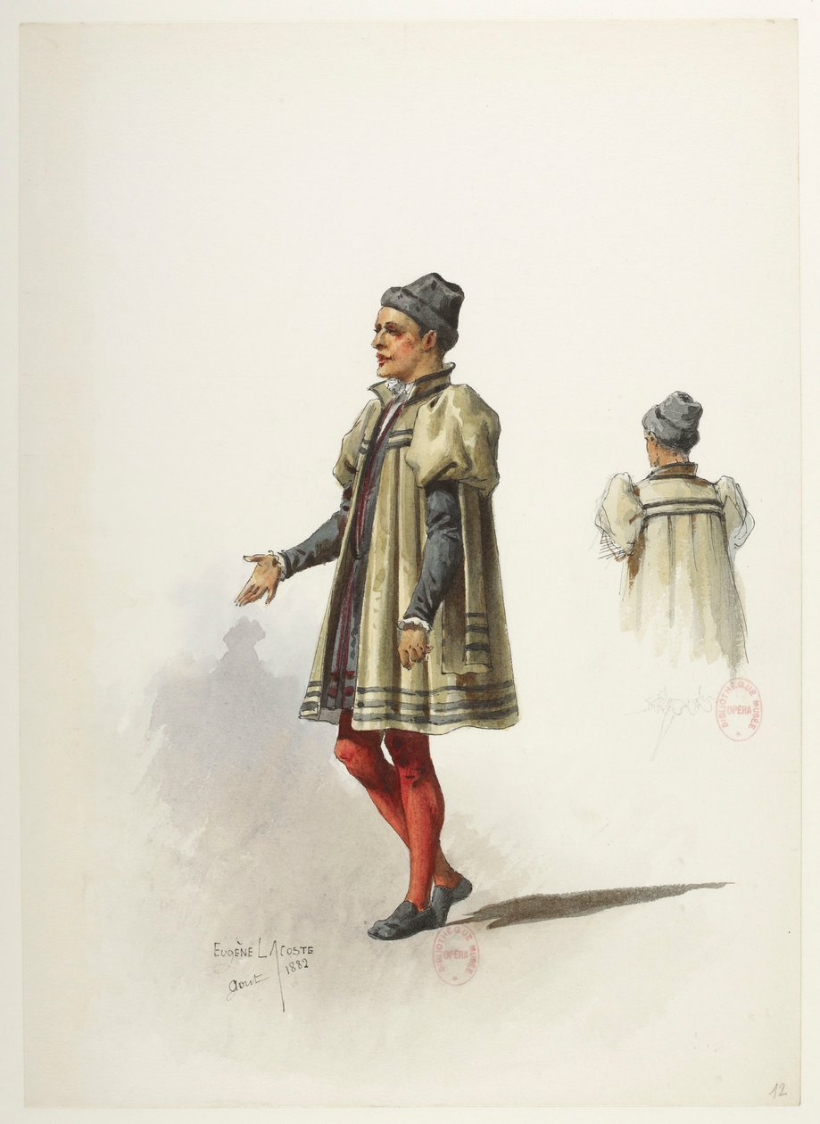 Btv1b84558104 12 - Saint-Saëns - Henry VIII - Maquettes de costumes - Lacoste - 12. kostume af Eugene Lacoste