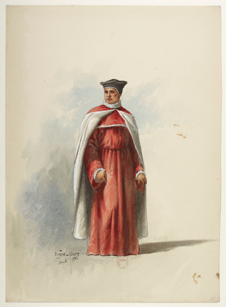 Btv1b84558104 15 - Saint-Saëns - Henry VIII - Maquettes de costumes - Lacoste - 15th Costume af Eugene Lacoste