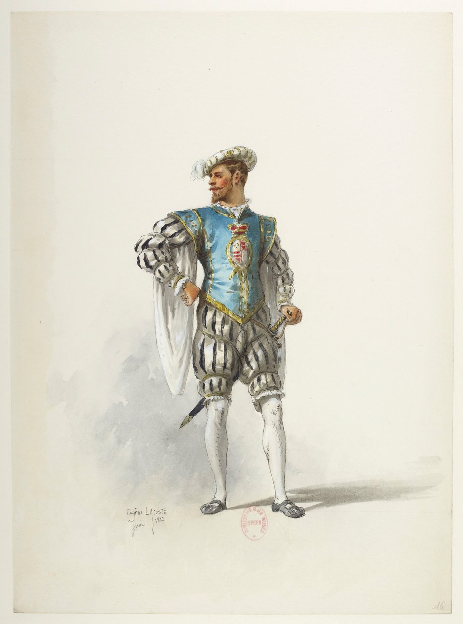 Btv1b84558104 16 - Saint-Saëns - Henry VIII - Maquettes de costumes - Lacoste - 16th Costume af Eugene Lacoste