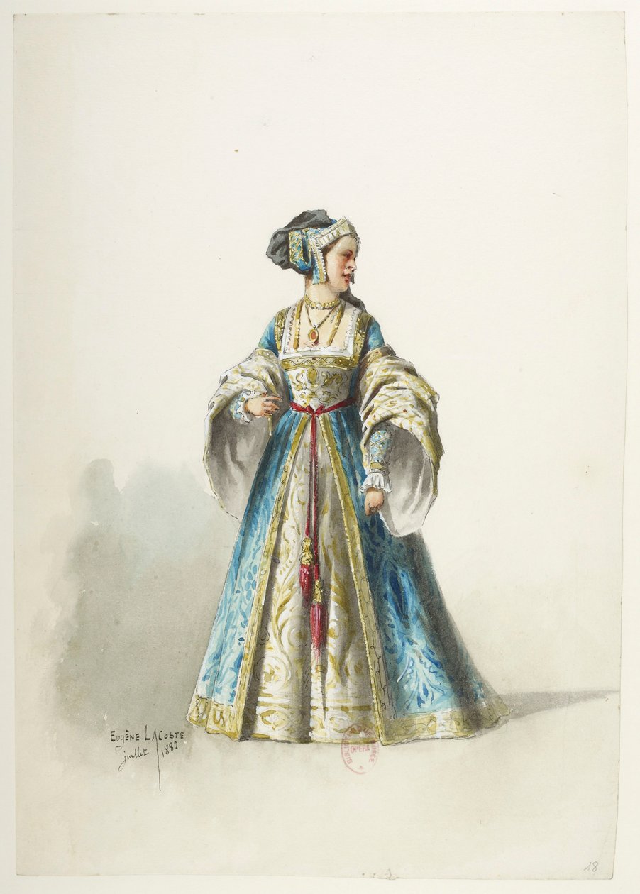 Btv1b84558104 18 - Saint-Saëns - Henry VIII - Maquettes de costumes - Lacoste - 18th Costume af Eugene Lacoste