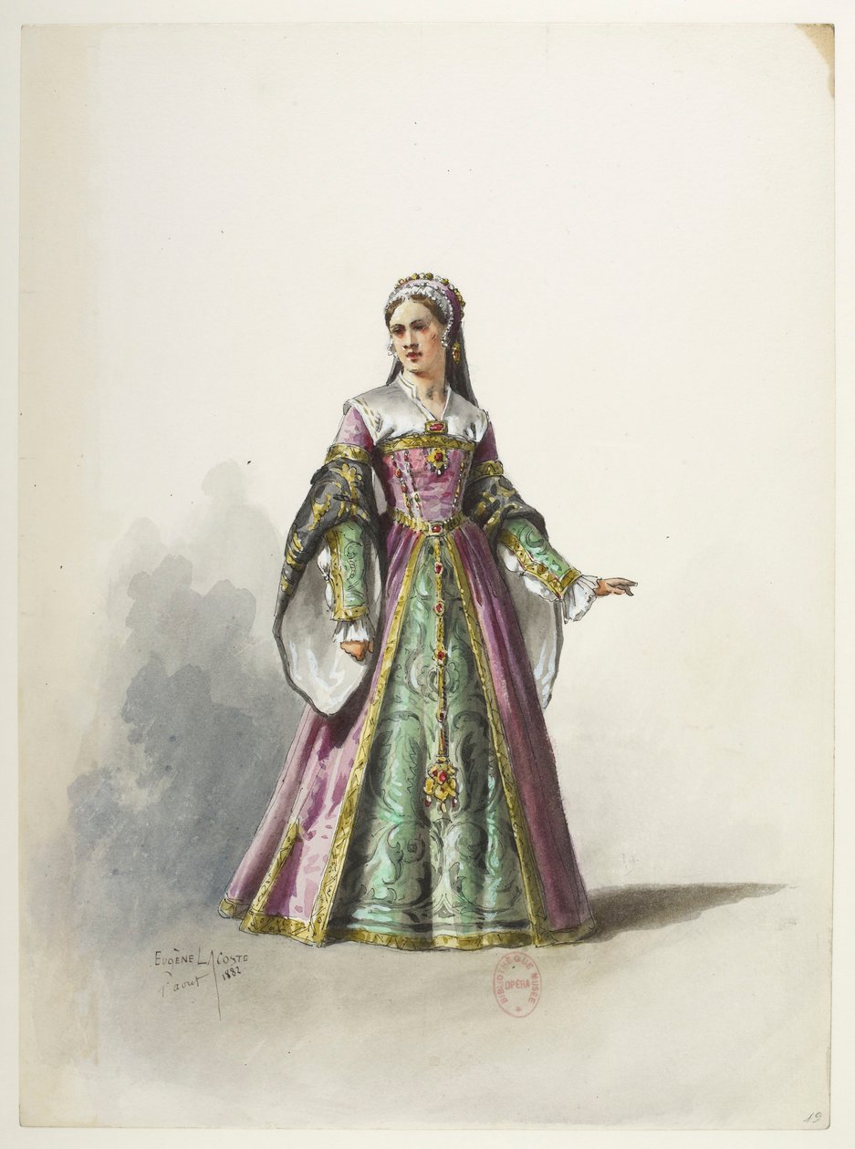 Btv1b84558104 19 - Saint-Saëns - Henry VIII - Maquettes de costumes - Lacoste - 19. kostume af Eugene Lacoste